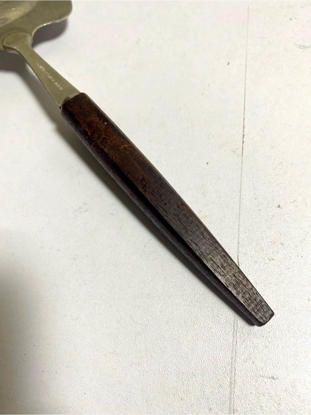 Vintage Japanese Stainless Steel Cheese Slicer Plane Dark Wood Handle